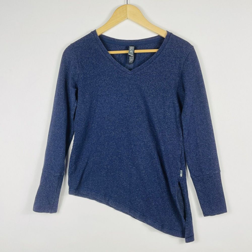 Mountain Hardwear Asymmetrical Top Womens XS Blue Heather V-Neck Gorpcore Hiking